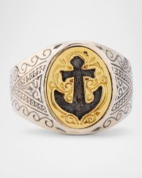 Men's Hydra Sterling Silver and 18K Gold Ring