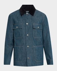 Men's Conley Corduroy-Collar Denim Blouson