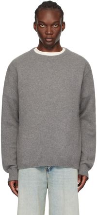 The Elder Statesman Gray Simple Crew Sweater