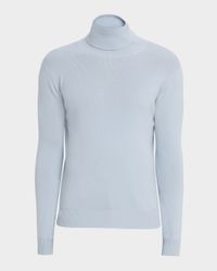 Men's Ribbed Cashmere Turtleneck Sweater
