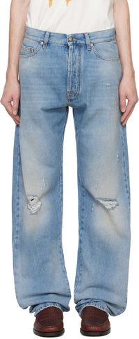 Palm Angels Jean décontracté Series bleu à monogrammes