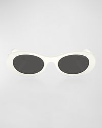 Logo Acetate Oval Sunglasses