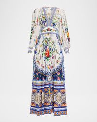 Tiles Darls Shaped Waistband Maxi Dress