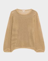 Open-Stitch Cotton Rope Yarn Sweater