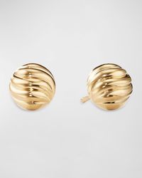 Sculpted Cable Stud Earrings in Gold