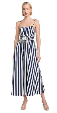 English Factory Stripe Sleeveless Maxi Dress Navy/White M