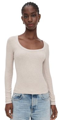 Z Supply Second Skin Scoop Top Oatmeal Heather M