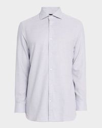 Men's Melange Cotton Button-Down Shirt