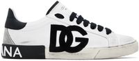 Dolce&Gabbana White Calfskin Portofino Vintage Sneakers