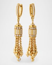 18K Yellow Gold Art Deco Tassel Diamond Drop Earrings