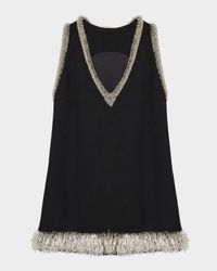 Darcy Sleeveless Bead-Trim Mini Dress