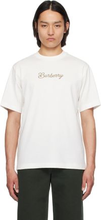 Burberry Off-White Surfer Knight Cotton T-shirt