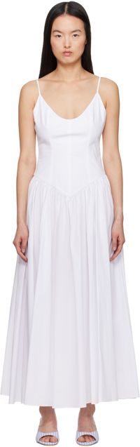 Staud Robe longue Dena blanche