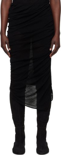 ISSEY MIYAKE Black Ambiguous Wool Midi Skirt