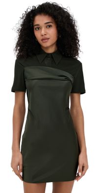 Nanushka Heceta Dress Dark Green/Anthracite XS