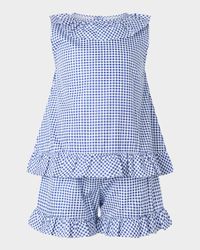Girl's Gingham Frill Top & Shorts Set, Size
