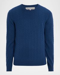 Men's Cashmere Zigzag Knit Crewneck Sweater