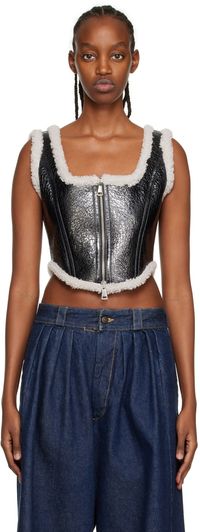 Jean Paul Gaultier Black 'The Laminated' Leather Tank Top