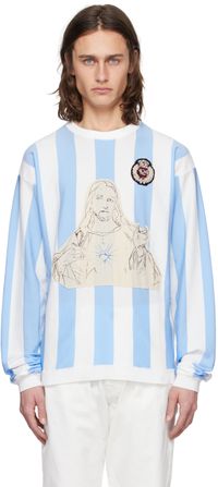 424 White & Blue Patch Sweater
