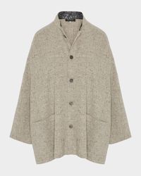 Wide Longer-Back Mandarin Jacket (Long Length)