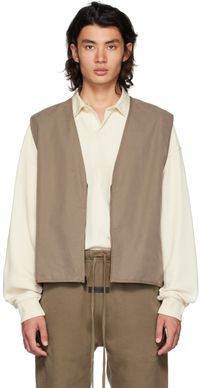 Fear of God ESSENTIALS Brown Zip Vest