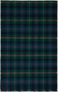 Drake's Green Tartan Check Wool Scarf