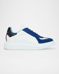 Men's Oversized Leather and Suede T-Toe Sneakers