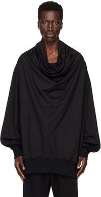 Julius Black Drape Long Sleeve T-Shirt