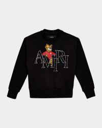 Kid's Amiri Staggered Logo Cotton Sweatshirt, Size 4-12