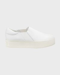 Warren Leather Platform Skate Sneakers, Plaster White