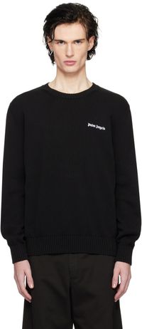Palm Angels Black Classic Logo Embroidered Sweater
