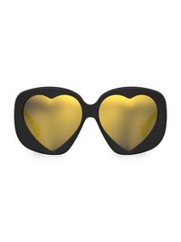 Women's 61MM Heart Sunglasses - Black