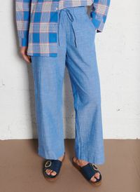 Nice Things - Pantalon large en coton - Taille 44 - Bleu