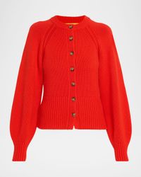 Sculpted Crewneck Cashmere Cardigan