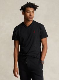 Polo Ralph Lauren - Tee-shirt Col V en coton - Taille XL - Noir