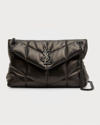 Lou Puffer Small YSL Shoulder Bag in Quilted Leather