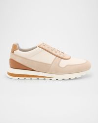Men's Leather and Suede Runner Sneakers