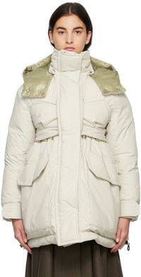 sacai Blouson rembourré blanc cassé