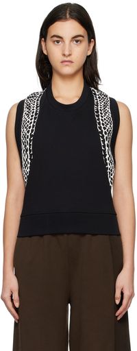 MM6 Maison Margiela Gilet noir à motif