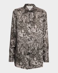 Golden Floral Viscose Twill Shirt