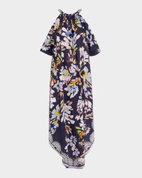 Naomi Cold-Shoulder Kaftan Midi Dress