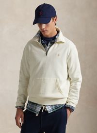 Polo Ralph Lauren - Sweat col classique zippé en coton - Taille XL - Beige