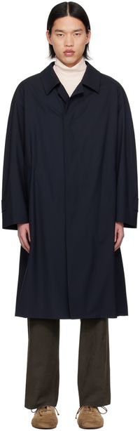 AURALEE Navy Raglan Sleeve Coat