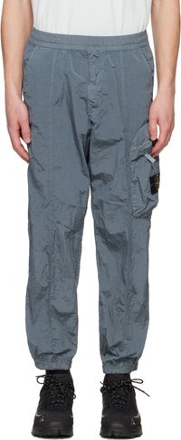 Stone Island Pantalon cargo bleu en nylon régénéré ECONYL® iridescent