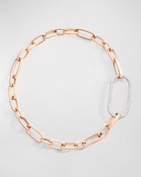 18K Rose Gold Iconica Necklace with All Diamond XL Link