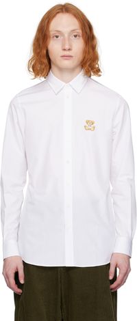 Moschino White Teddy Patch Shirt