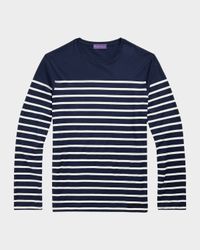 Men's Striped Lisle Long-Sleeve T-Shirt