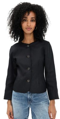 Alex Mill Lena Blazer In Linen Black L
