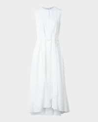 Dot Applique Techno Georgette Midi Dress