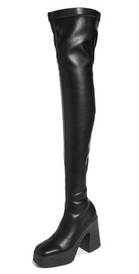 Stella McCartney Skyla Stretch Alter Mat Knee Boots Black 38